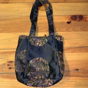 Vintage Chinese Satin Brocade Purse with Snap Closure